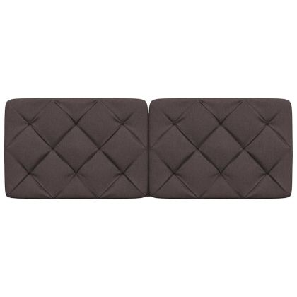 Мека табла за легло, тъмнокафява, 120 см, плат