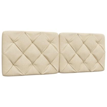 Мека табла за легло, кремава, 120 см, плат