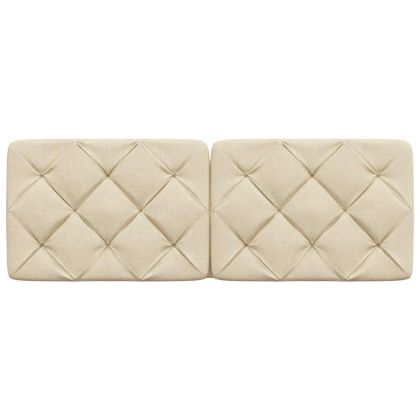 Мека табла за легло, кремава, 120 см, плат