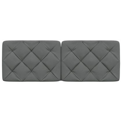 Мека табла за легло, тъмносива, 140 см, плат