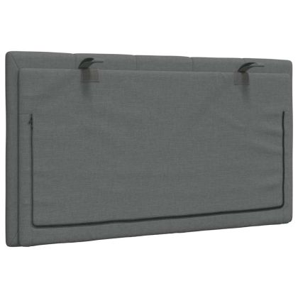 Мека табла за легло Hanko, тъмносива, 80 см, плат