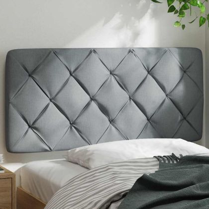 Мека табла за легло, светлосива, 100 см, плат