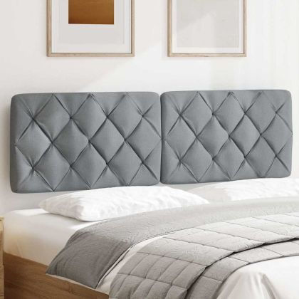 Мека табла за легло, светлосива, 160 см, плат