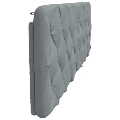 Мека табла за легло, светлосива, 160 см, плат