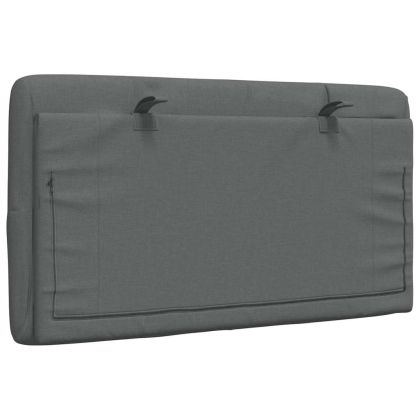 Мека табла за легло, тъмносива, 80 см, плат