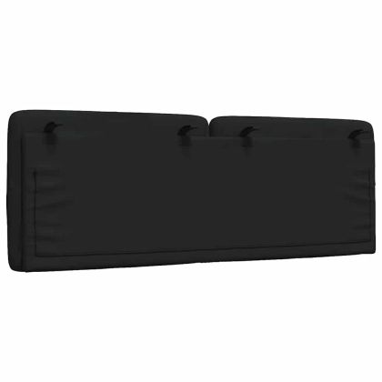 Мека табла за легло, черна, 120 см, плат