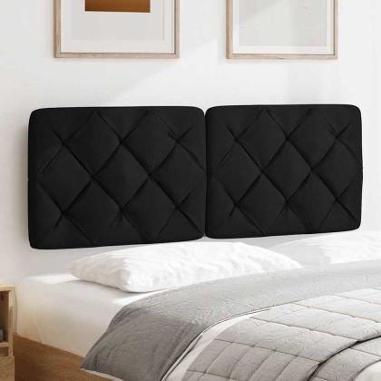 Мека табла за легло, черна, 140 см, плат