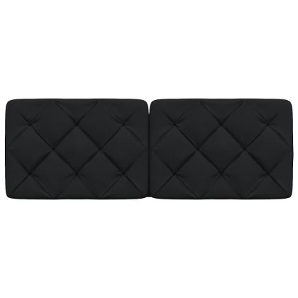 Мека табла за легло, черна, 140 см, плат