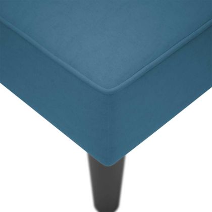 Кушетка с десен подлакътник, син, кадифе