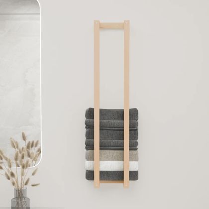 Поставка за хавлии 23x18x110 см борово дърво масив