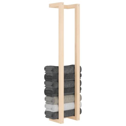 Поставка за хавлии 23x18x110 см борово дърво масив