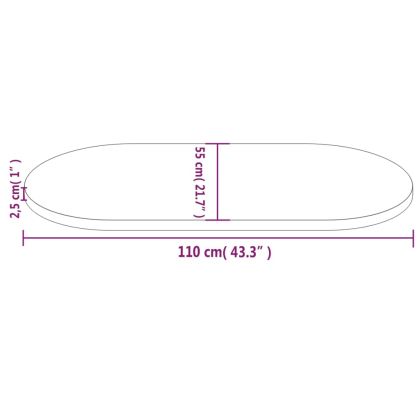 Плот за маса 110x55x2,5 см, масивна дървесина, бор, овален
