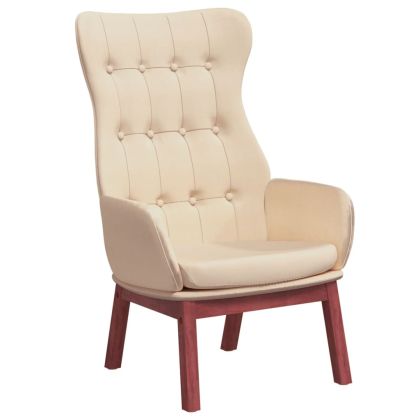 Релакс стол, кремав, текстил