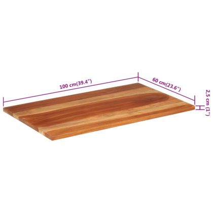 Плот за маса, акациево дърво масив, 25-27 мм, 60x100 cм