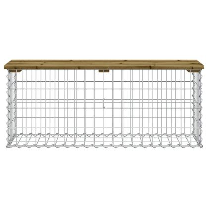 Градинска пейка габионен дизайн 103x31,5x42 см импрегниран бор