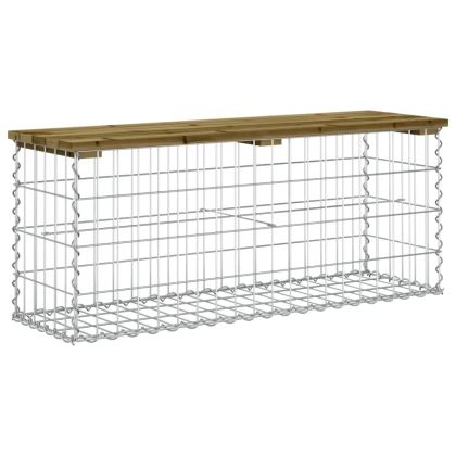 Градинска пейка габионен дизайн 103x31,5x42 см импрегниран бор