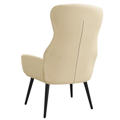 Релакс стол, кремав, текстил