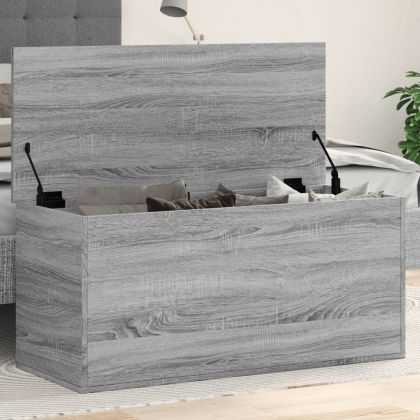 Кутия за съхранение, сив сонома, 100x42x46 см, инженерно дърво