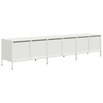 ТВ шкаф бял 202x39x43,5 см студеновалцувана стомана