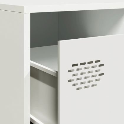 ТВ шкаф бял 202x39x43,5 см студеновалцувана стомана