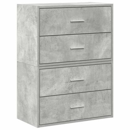 Шкафове с 2 чекмеджета 2 бр сив 60x31x40 см инженерно дърво