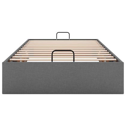 Османска рамка за легло без матрак, тъмносива, 80x200 см, плат