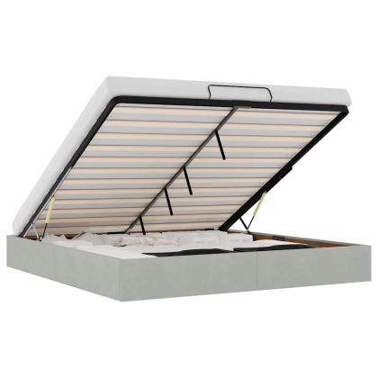 Османска рамка за легло без матрак, светлосива 160x200см кадифе