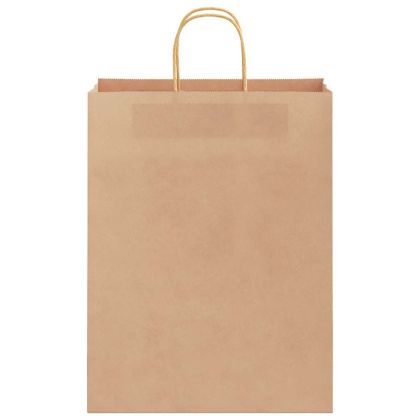 Хартиени торбички 250 бр с дръжки кафяви 32x12x42 см