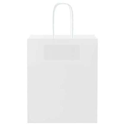 Хартиени торбички 250 бр с дръжки бели 18x8x22 см