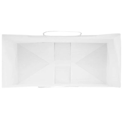 Хартиени торбички 250 бр с дръжки бели 18x8x22 см