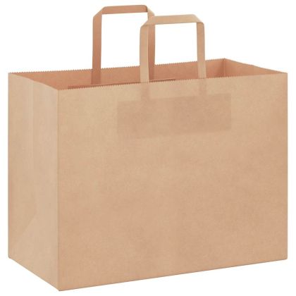Хартиени торбички 50 бр с дръжки кафяви 32x17x25 см