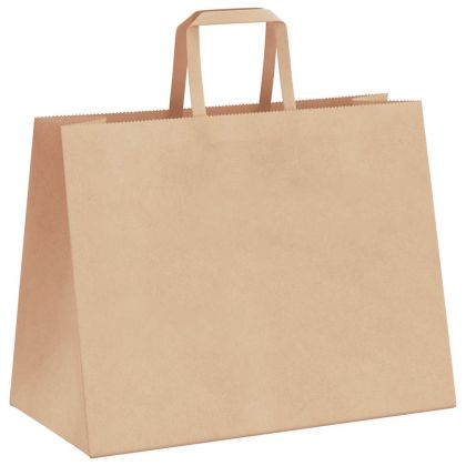 Хартиени торбички 50 бр с дръжки кафяви 32x17x25 см