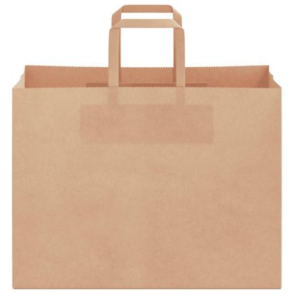 Хартиени торбички 50 бр с дръжки кафяви 32x17x25 см