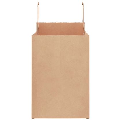 Хартиени торбички 50 бр с дръжки кафяви 32x17x25 см