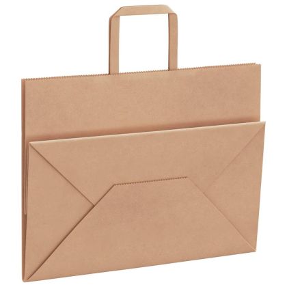 Хартиени торбички 50 бр с дръжки кафяви 32x17x25 см