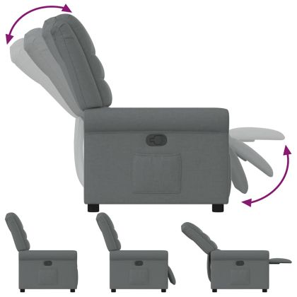 Електрически наклоняем стол, тъмносив, текстил