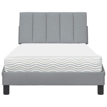 Легло с матрак Hanko, светлосиво, 100x200 см, плат