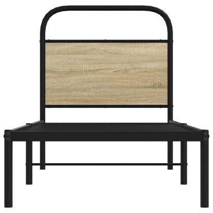 Резервна табла за легло, дъб сонома, 75 см, стомана и инженерно дърво