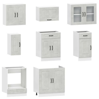 Комплект кухненски шкафове от 8 части Kalmar, инженерно дърво