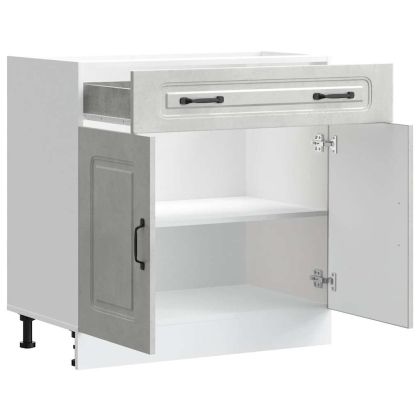 Кухненски шкаф, "Kalmar", бетонно сив, инженерно дърво