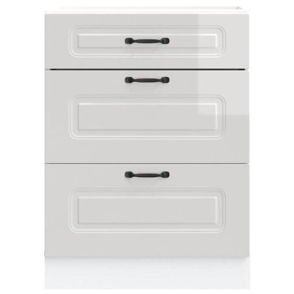 Кухненски шкаф "Kalmar" с висок гланц, бяло, инженерно дърво