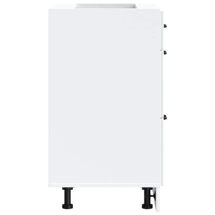 Кухненски шкаф "Kalmar" с висок гланц, бяло, инженерно дърво