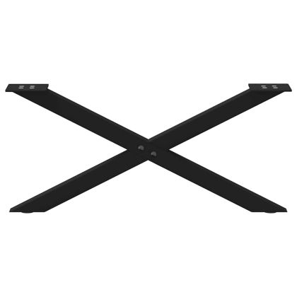 Крака за масичка за кафе, X-образни, 2 бр., черни, 70 x (30-31) см, стомана