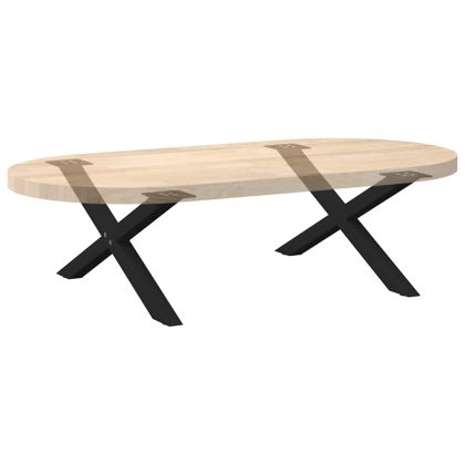 Крака за масичка за кафе, X-образни, 2 бр., черни, 70 x (30-31) см, стомана