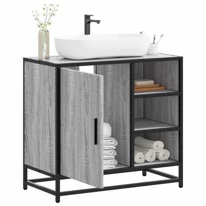 Шкаф за мивка в банята Grey Sonoma Инженерна дървесина