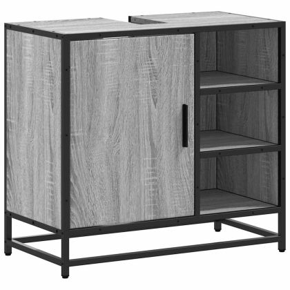 Шкаф за мивка в банята Grey Sonoma Инженерна дървесина