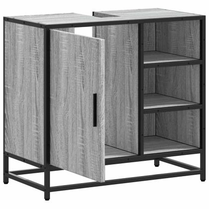 Шкаф за мивка в банята Grey Sonoma Инженерна дървесина