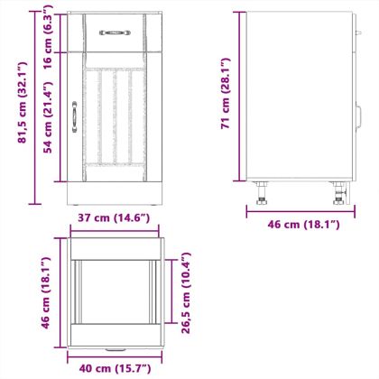 Кухненски шкаф Lucca, бял гланц, инженерно дърв