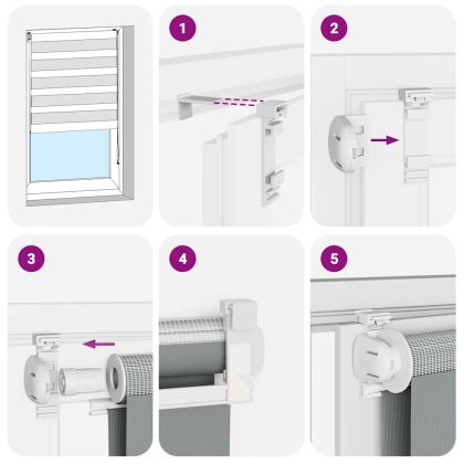 Зеброва щора бял 70x100 см ширина на плата 65,9 cm полиестер