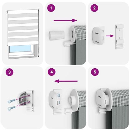 Зеброва щора бял 70x100 см ширина на плата 65,9 cm полиестер